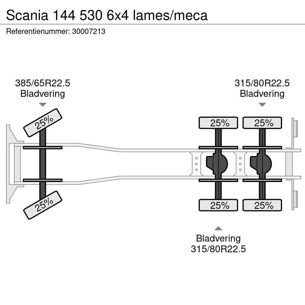 Scania 144 530 6x4 lames/meca Camion plateau