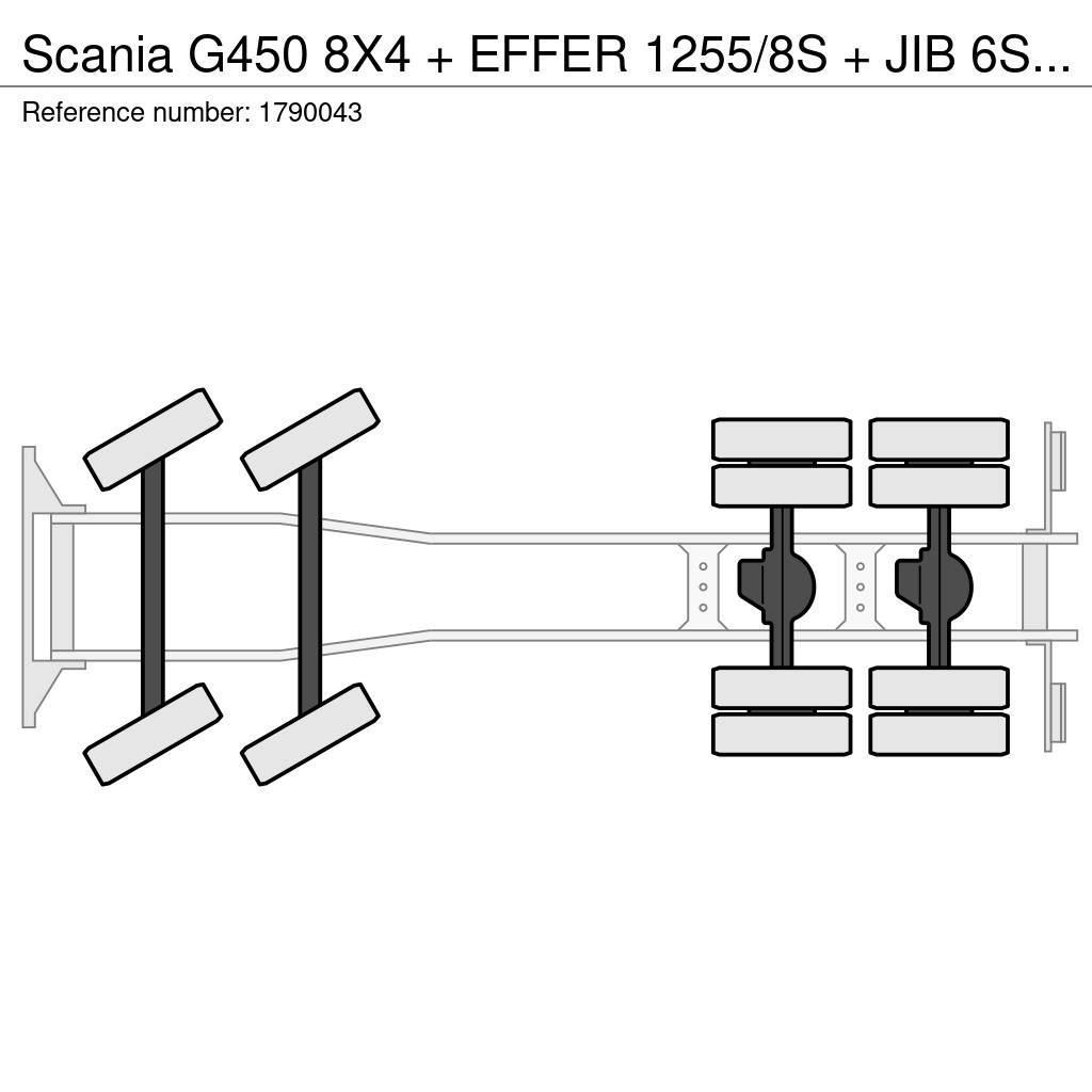 Scania G450 8X4 + EFFER 1255/8S + JIB 6S HD KRAAN/KRAN/CR Crane trucks
