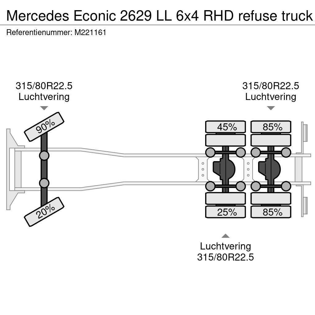 Mercedes-Benz Econic 2629 LL 6x4 RHD refuse truck Camion poubelle