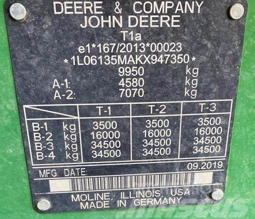 John Deere 6135M Tracteur
