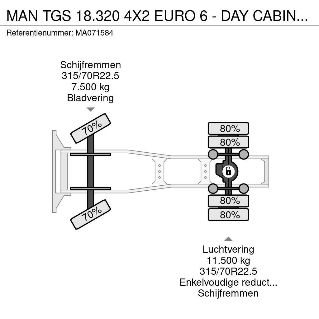 MAN TGS 18.320 4X2 EURO 6 - DAY CABINE - 352.632 KM Tractor Units