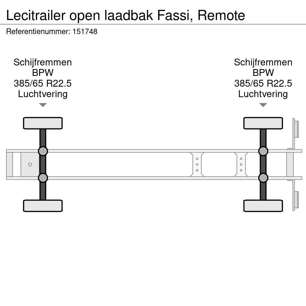 Lecitrailer open laadbak Fassi, Remote Flatbed/Dropside semi-trailers