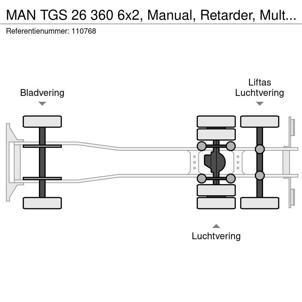 MAN TGS 26 360 6x2, Manual, Retarder, Multilift Hook lift trucks