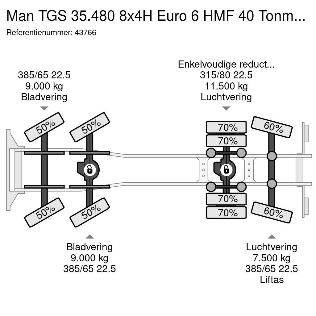 MAN TGS 35.480 8x4H Euro 6 HMF 40 Tonmeter laadkraan + Hook lift trucks