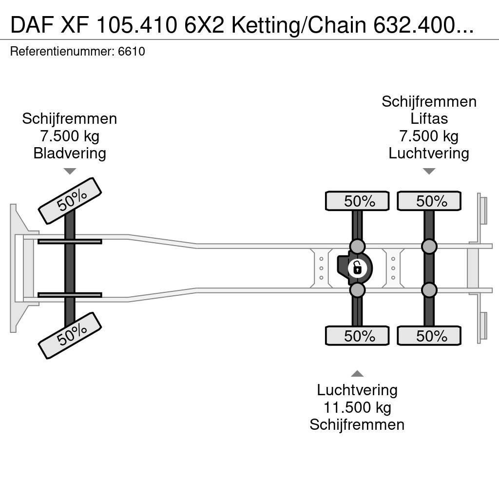 DAF XF 105.410 6X2 Ketting/Chain 632.400KM NL Truck Hook lift trucks