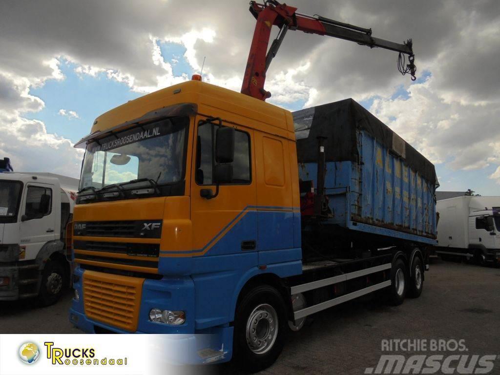 DAF XF 95.530 + hooksystem + crane palfinger 12.5 t/m+ Hook lift trucks
