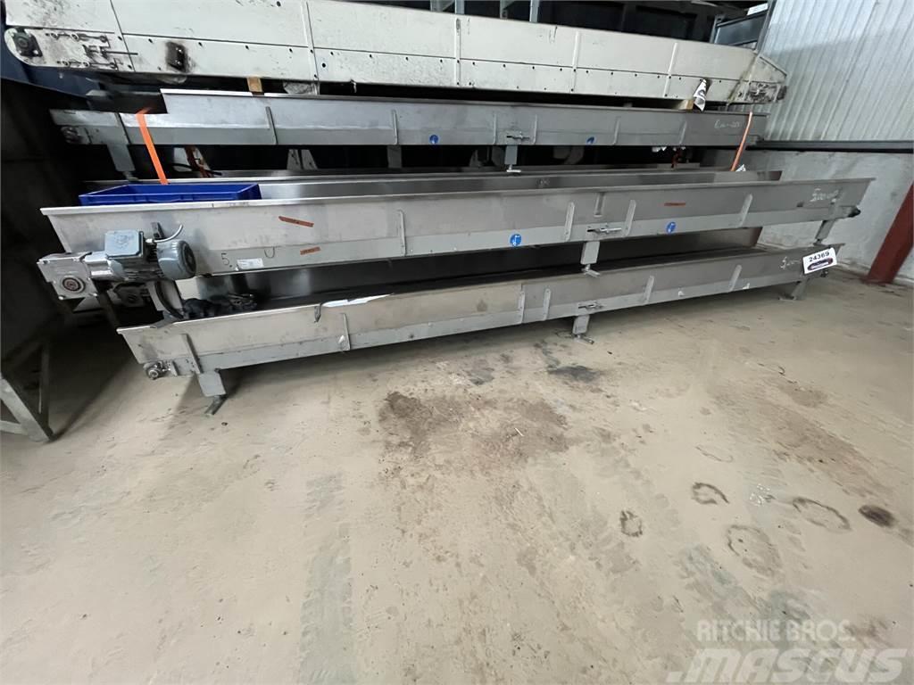  Transportør, rustfri - 2 stk - bredde 650 mm x Læn Conveyors