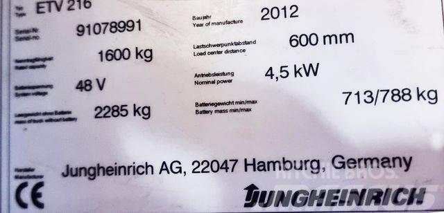 Jungheinrich ETV 216 - 6.2M HUB - BATTERIE 70%-NEUWERTIG Reach trucks