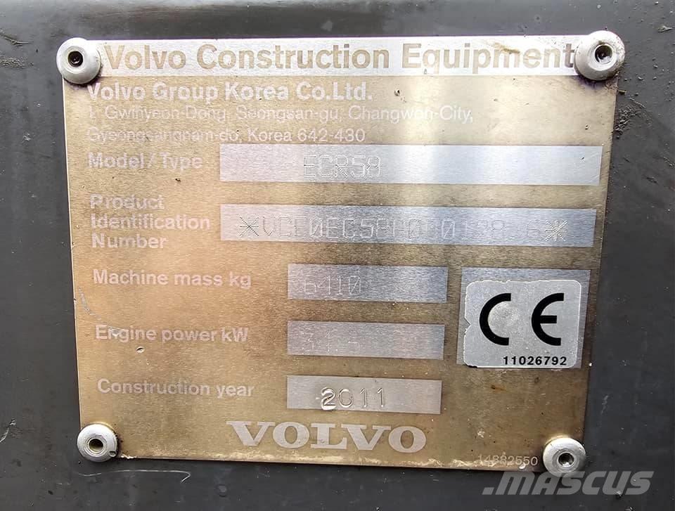 Volvo ECR 58 Mini pelle < 7t