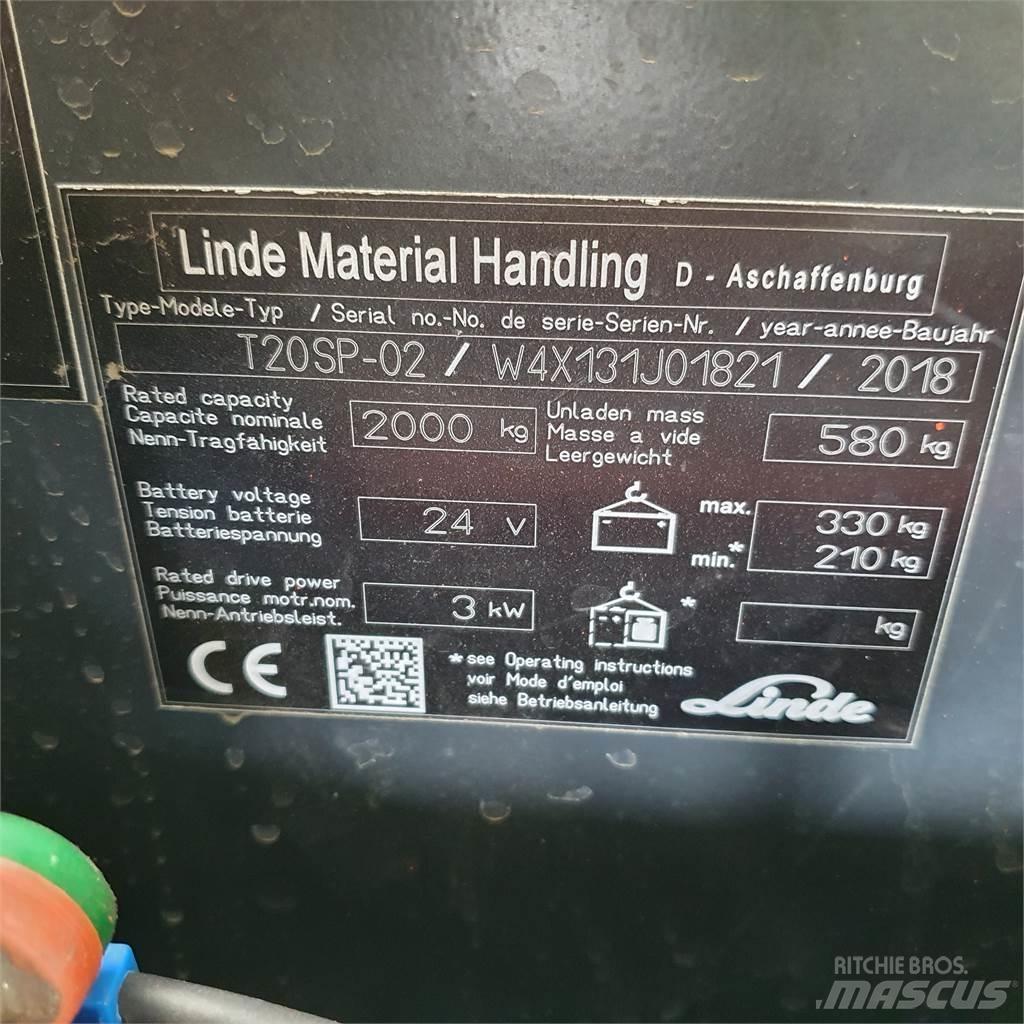 Linde T20SP kurz Transpalette accompagnant