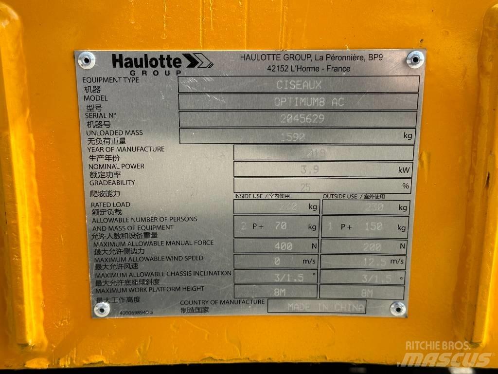 Haulotte OPTIMUM 8 Nacelle ciseaux