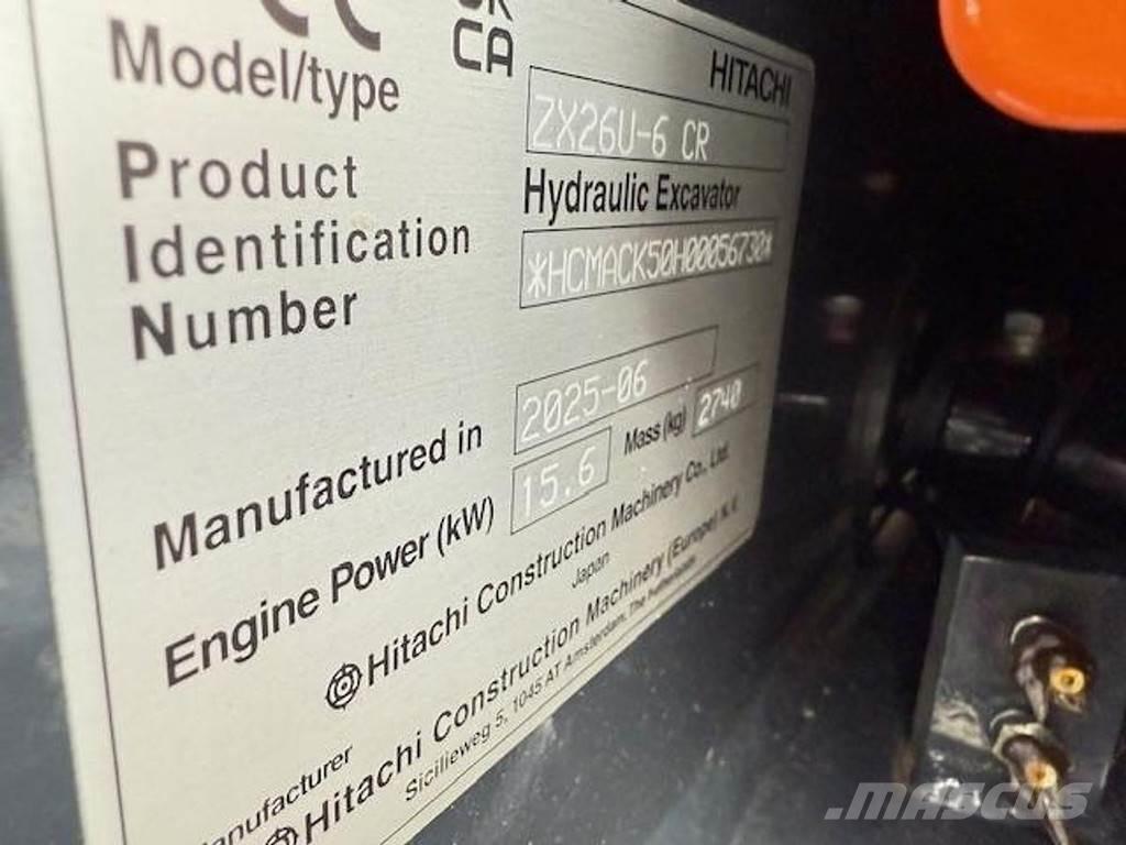 Hitachi ZX26 U-6 Mini pelle < 7t