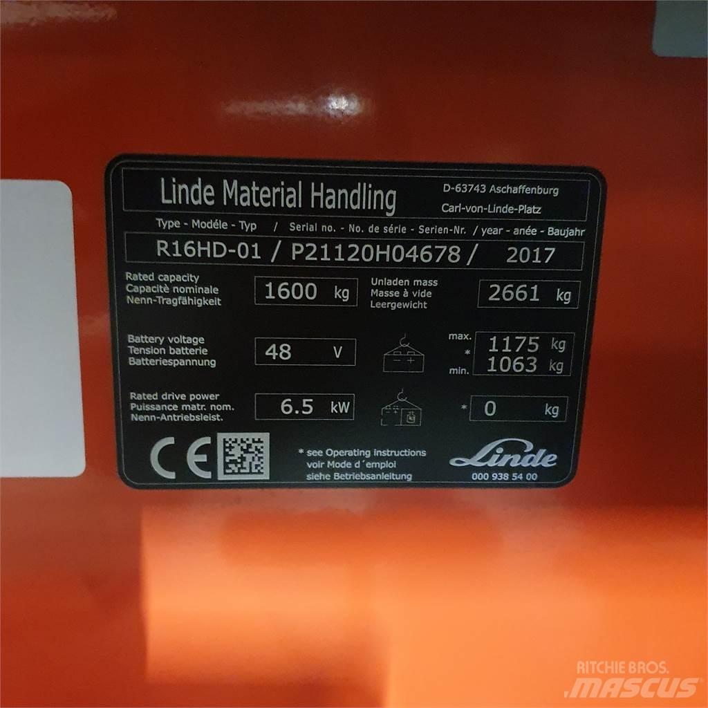 Linde R16HD Chariot à mât rétractable