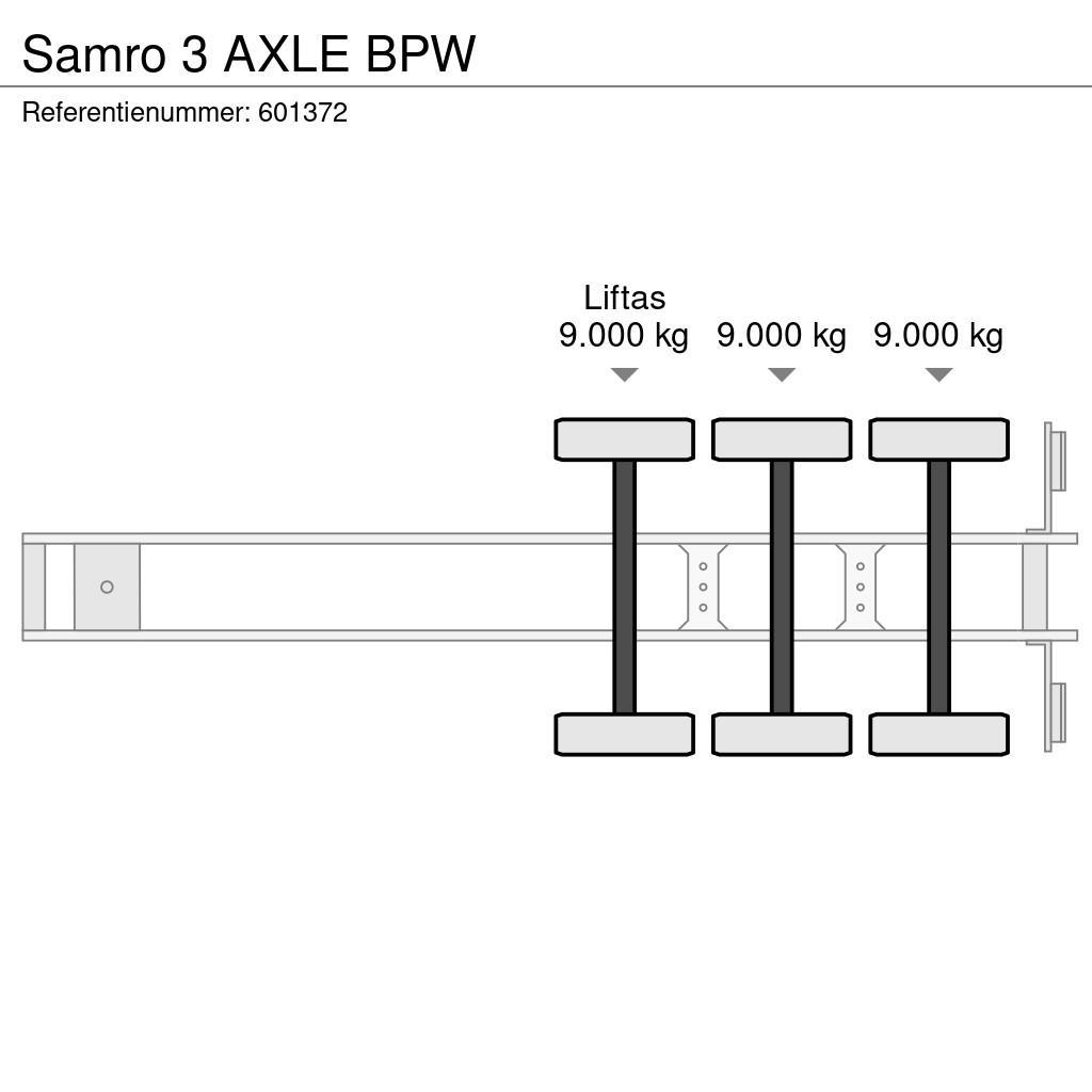 Samro 3 AXLE BPW Semi remorque plateau ridelle