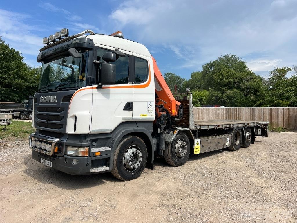 Scania R 400 Camion plateau ridelle avec grue
