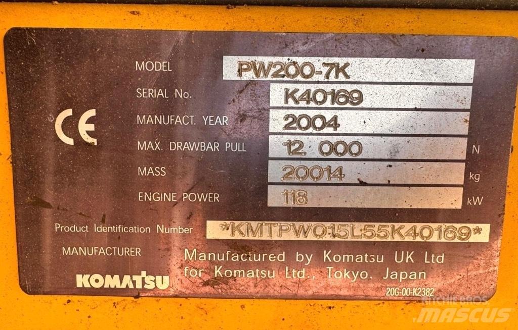 Komatsu PW 200-7K Pelle sur pneus