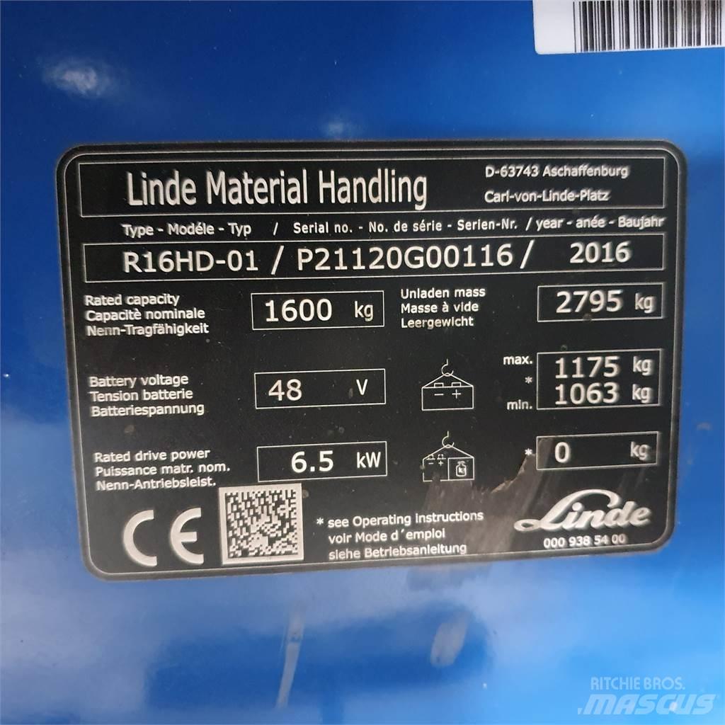 Linde R16HD Chariot à mât rétractable