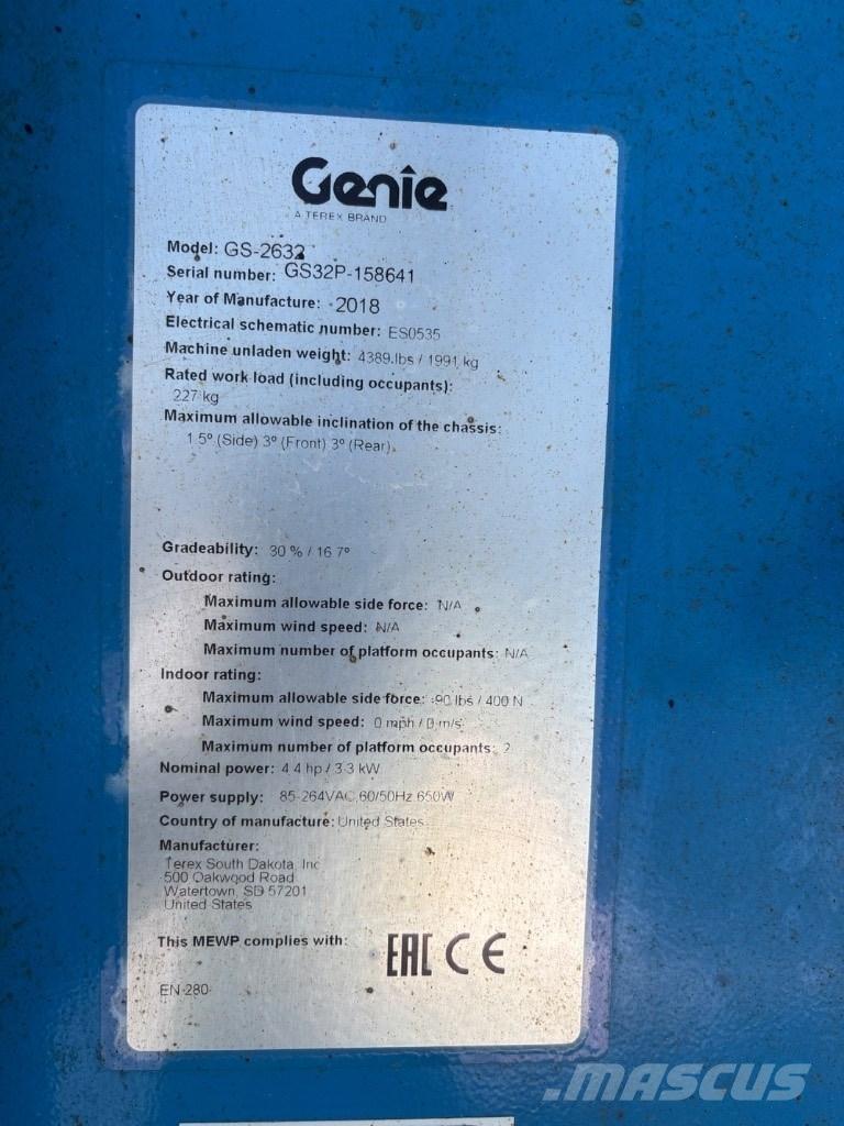 Genie GS 2632 Nacelle ciseaux