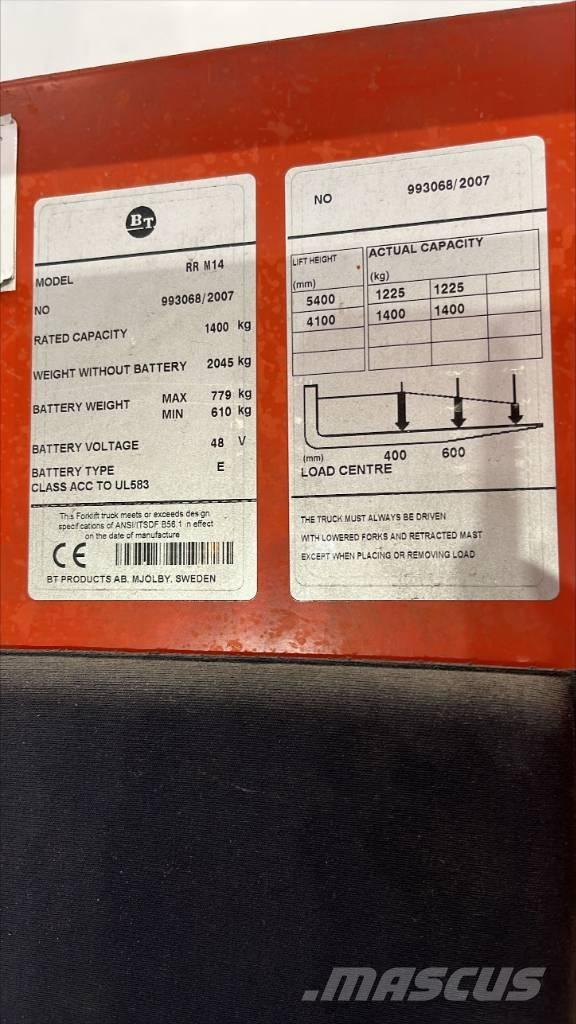 BT RR M 14 Chariot à mât rétractable
