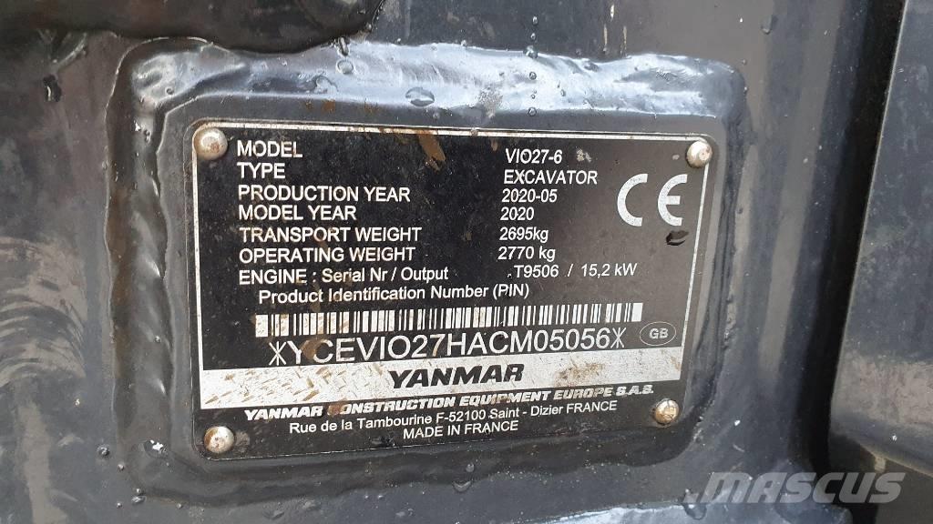 Yanmar VIO 27-6 Mini pelle < 7t