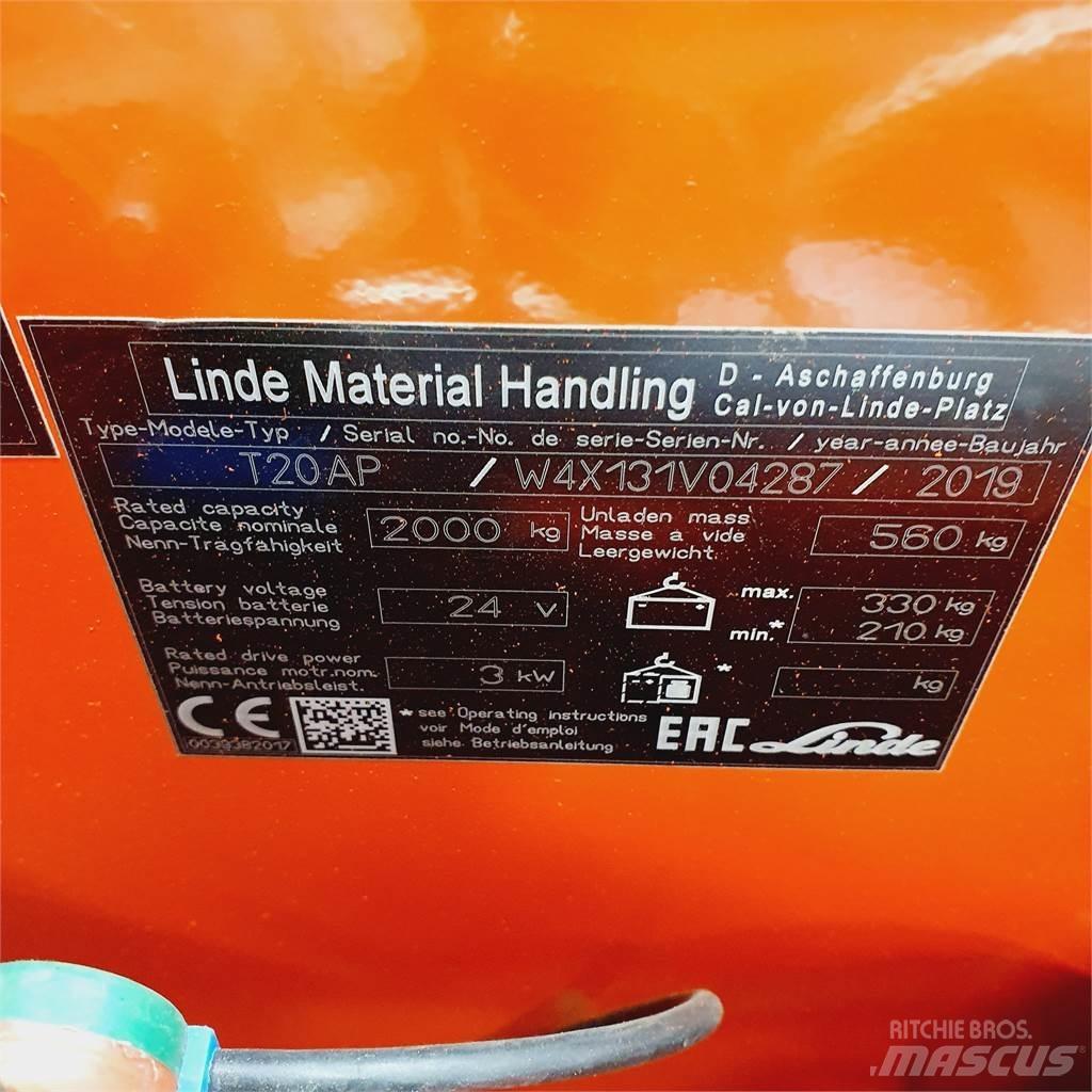 Linde T20AP kurz Transpalette accompagnant