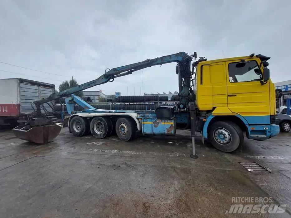 Scania 380 Camion plateau ridelle avec grue