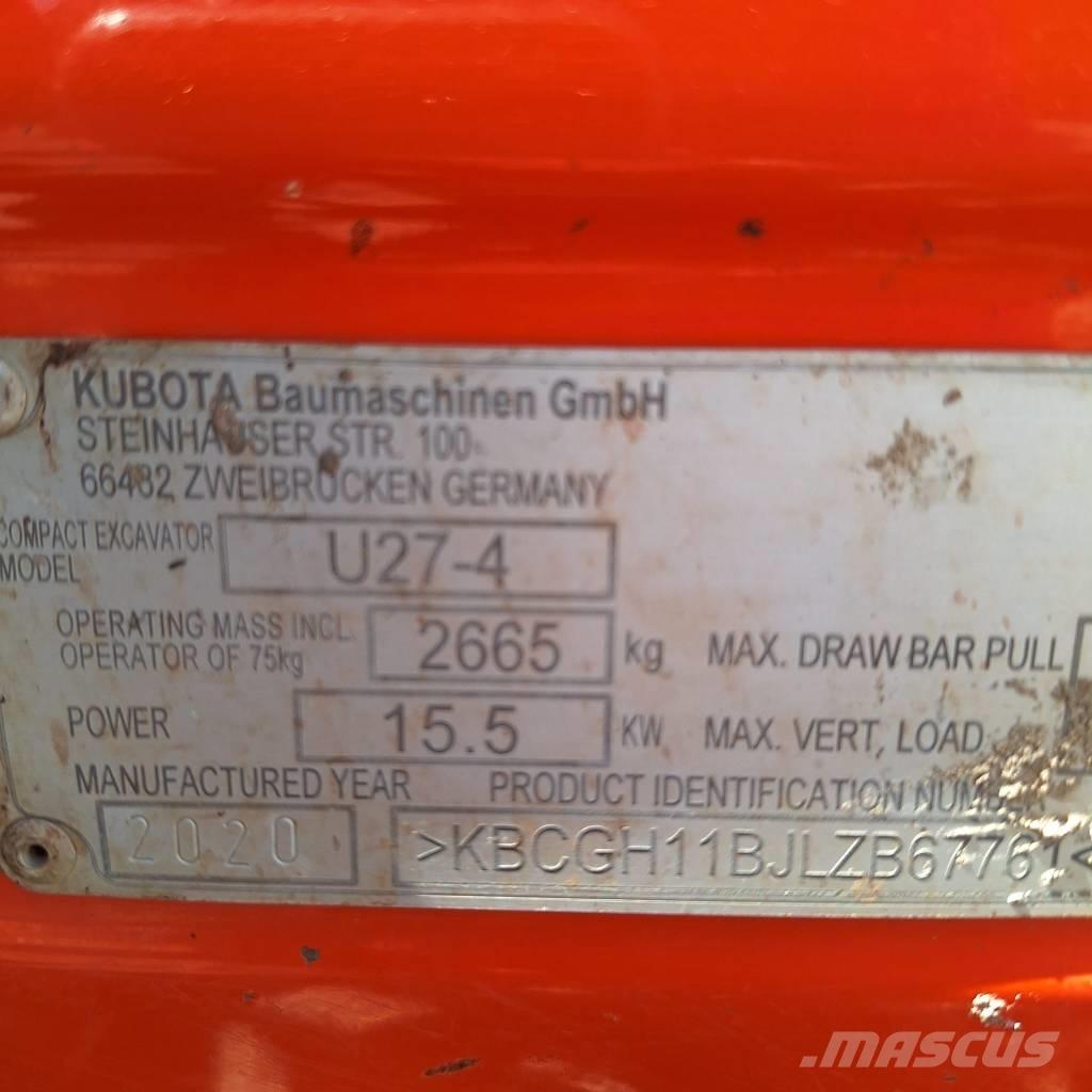 Kubota U 27-4 Mini pelle < 7t