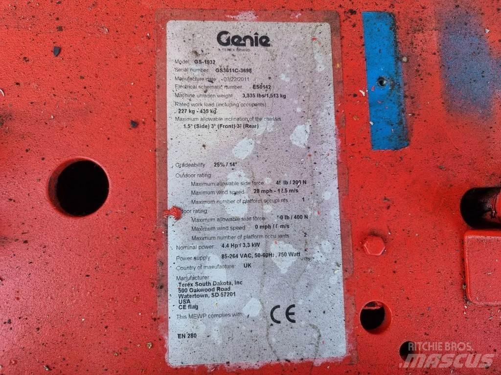 Genie GS1932 Nacelle ciseaux