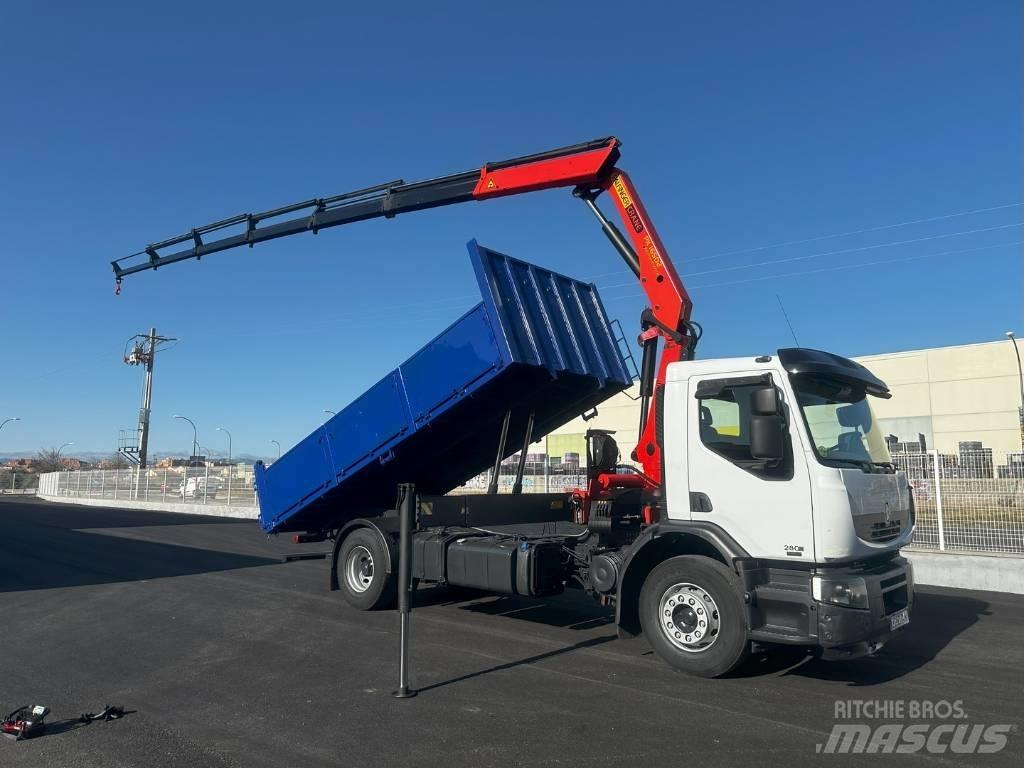 Renault 280 Camion plateau ridelle avec grue