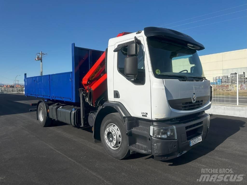 Renault 280 Camion plateau ridelle avec grue