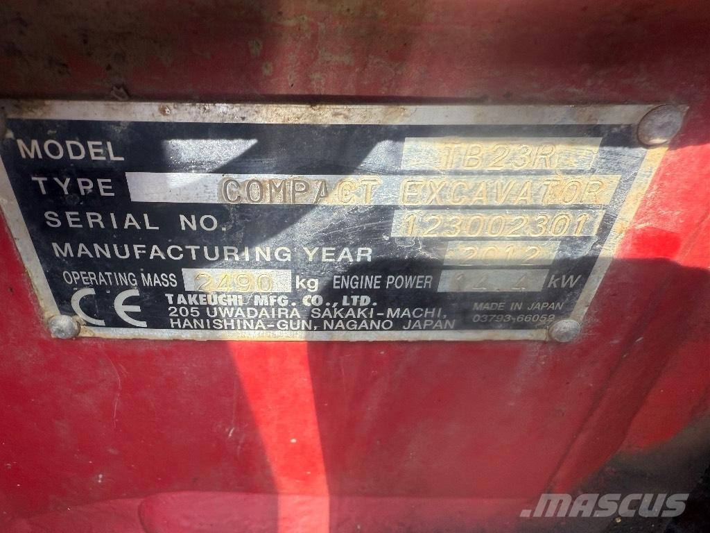 Takeuchi TB 23 R Mini pelle < 7t