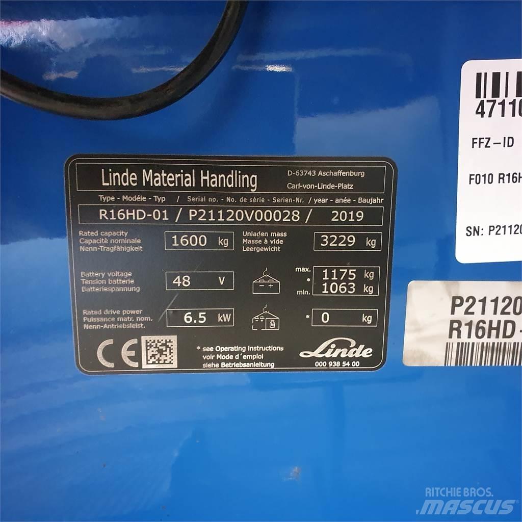 Linde R16HD Chariot à mât rétractable