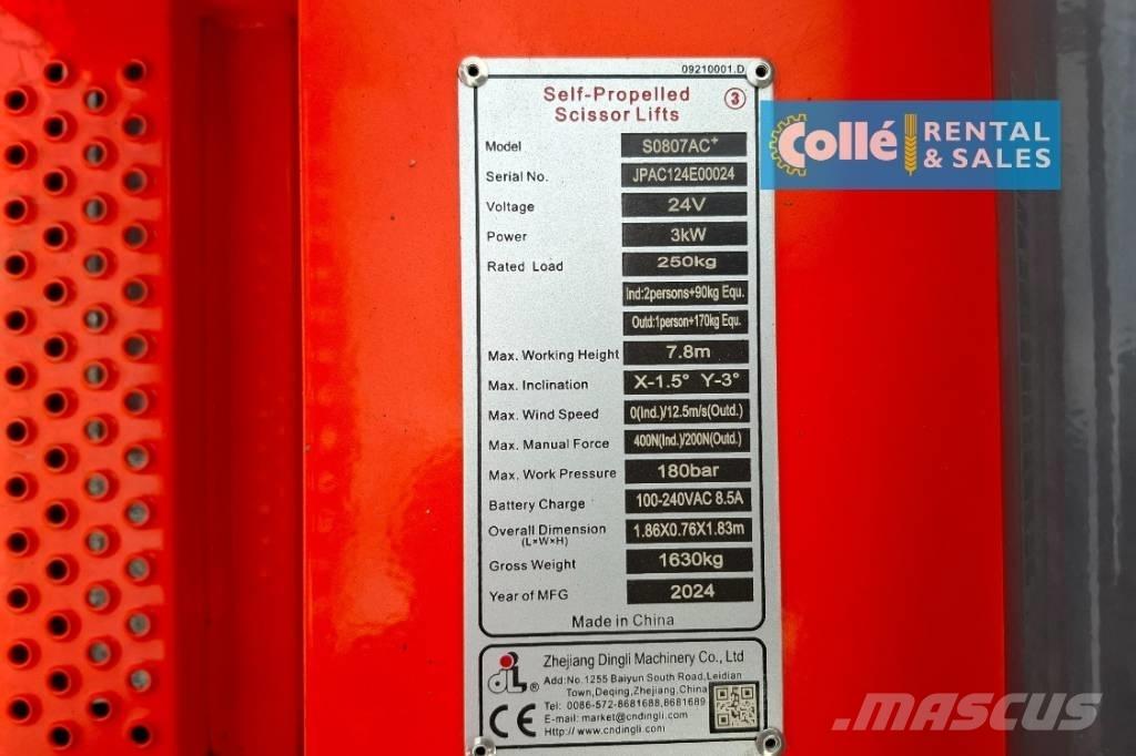 Dingli S0807AC+ | 2025 Nacelle ciseaux