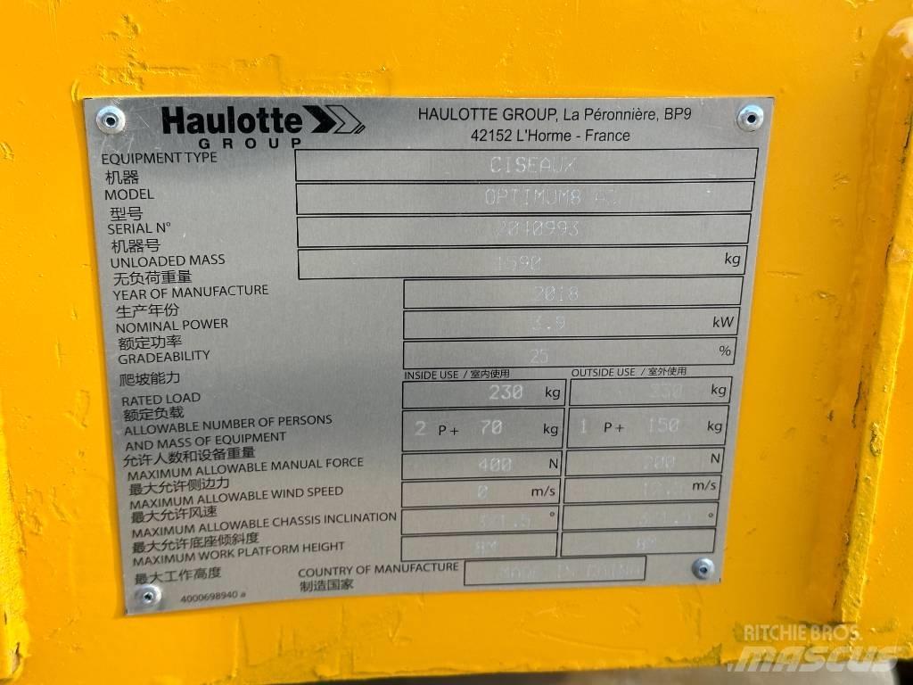 Haulotte OPTIMUM 8 Nacelle ciseaux