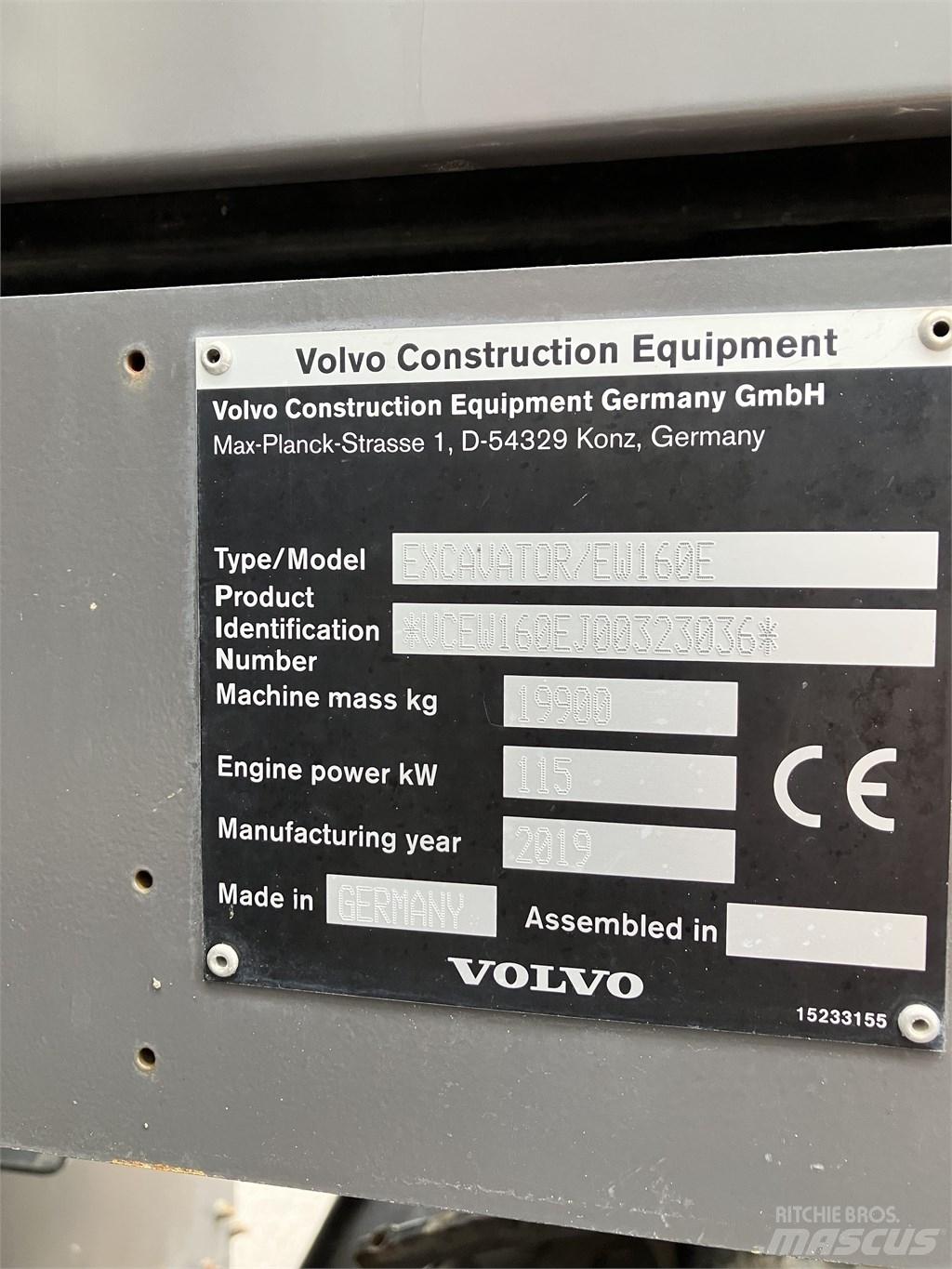 Volvo EW 160 E Pelle sur pneus