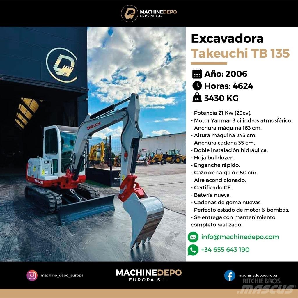 Takeuchi TB 135 Mini pelle < 7t