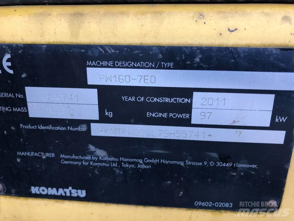 Komatsu PW160-7E0 Pelle sur pneus