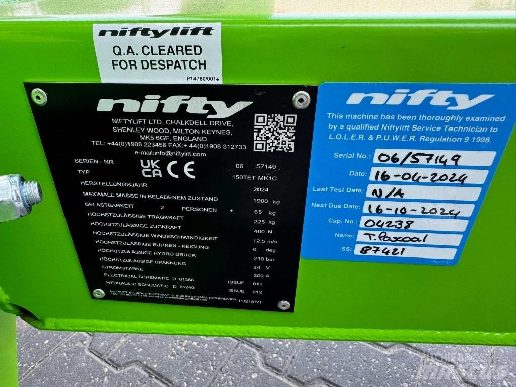 Niftylift 150 TET Remorque nacelle