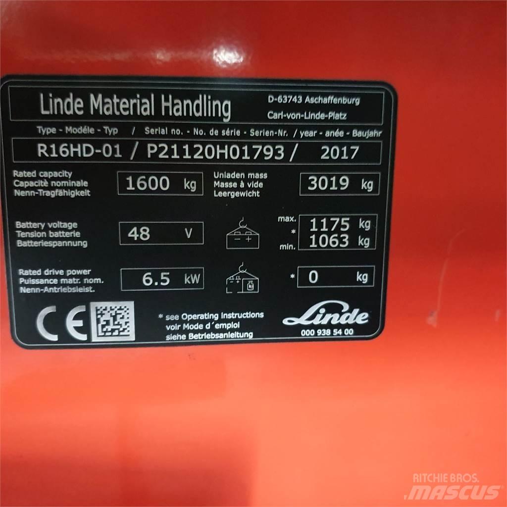 Linde R16HD Chariot à mât rétractable