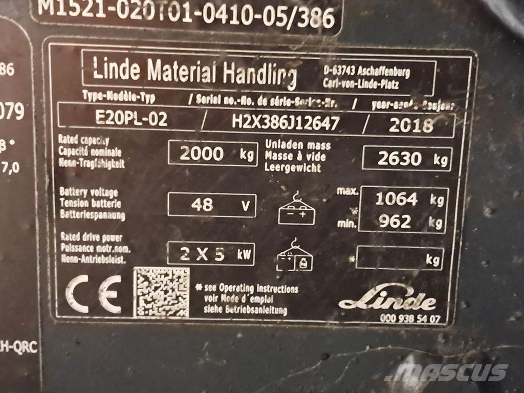 Linde E20PL-02 Chariots élévateurs électriques