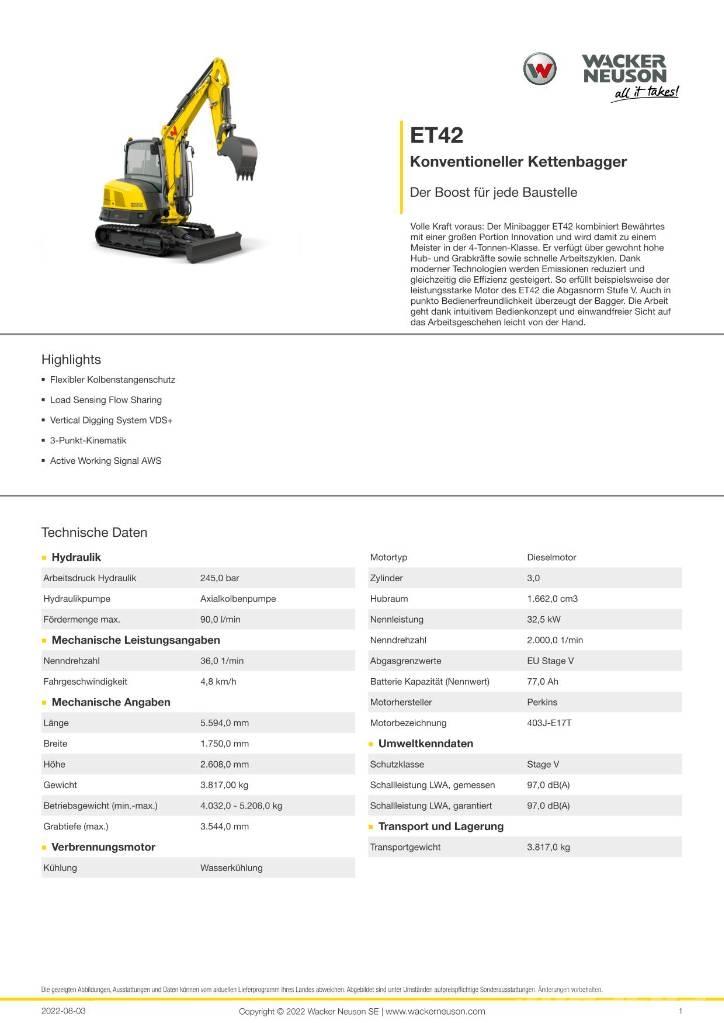 Wacker Neuson ET 42 Pelle sur chenilles