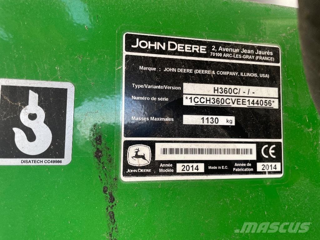 John Deere H 360 Chargeur frontal, fourche