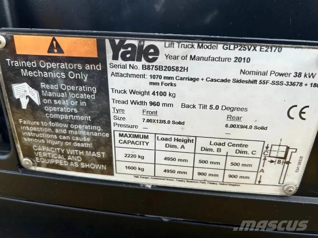 Yale 2.5 Heftruck Chariots GPL