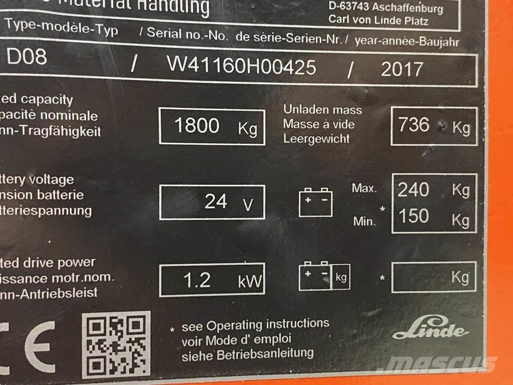 Linde D08 Gerbeur accompagnant