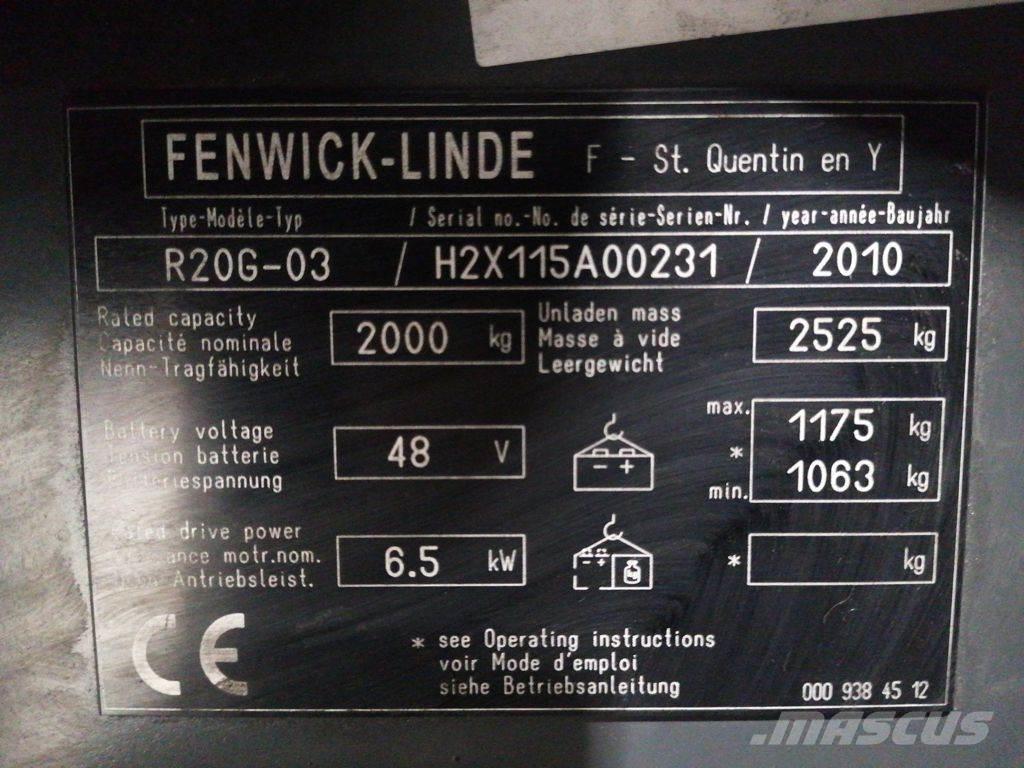 Linde R20G-03 Chariot à mât rétractable