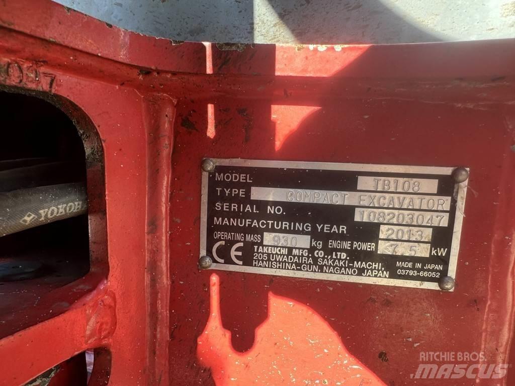 Takeuchi TB108 Mini pelle < 7t