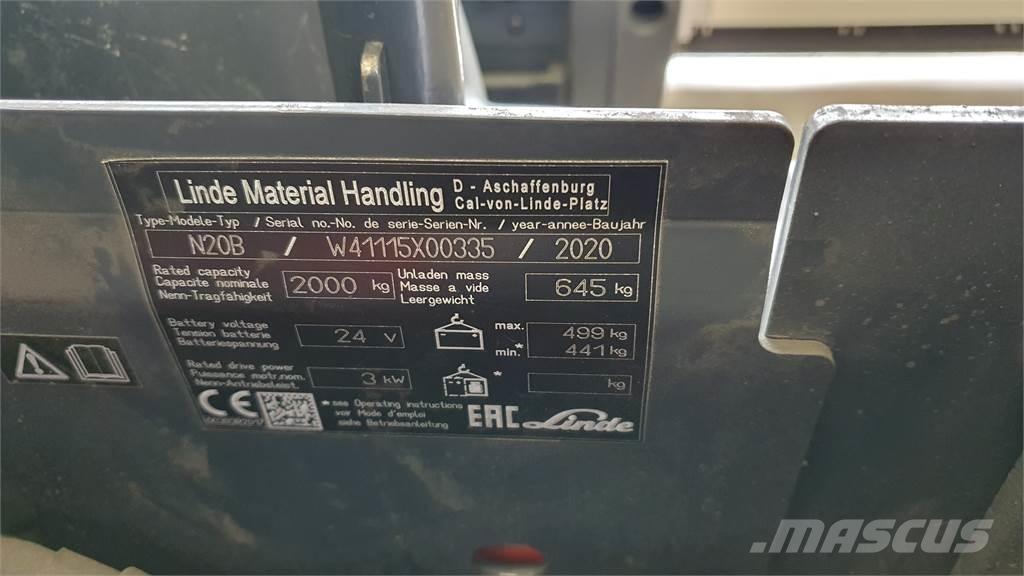Linde N20B Préparateur de commande au sol