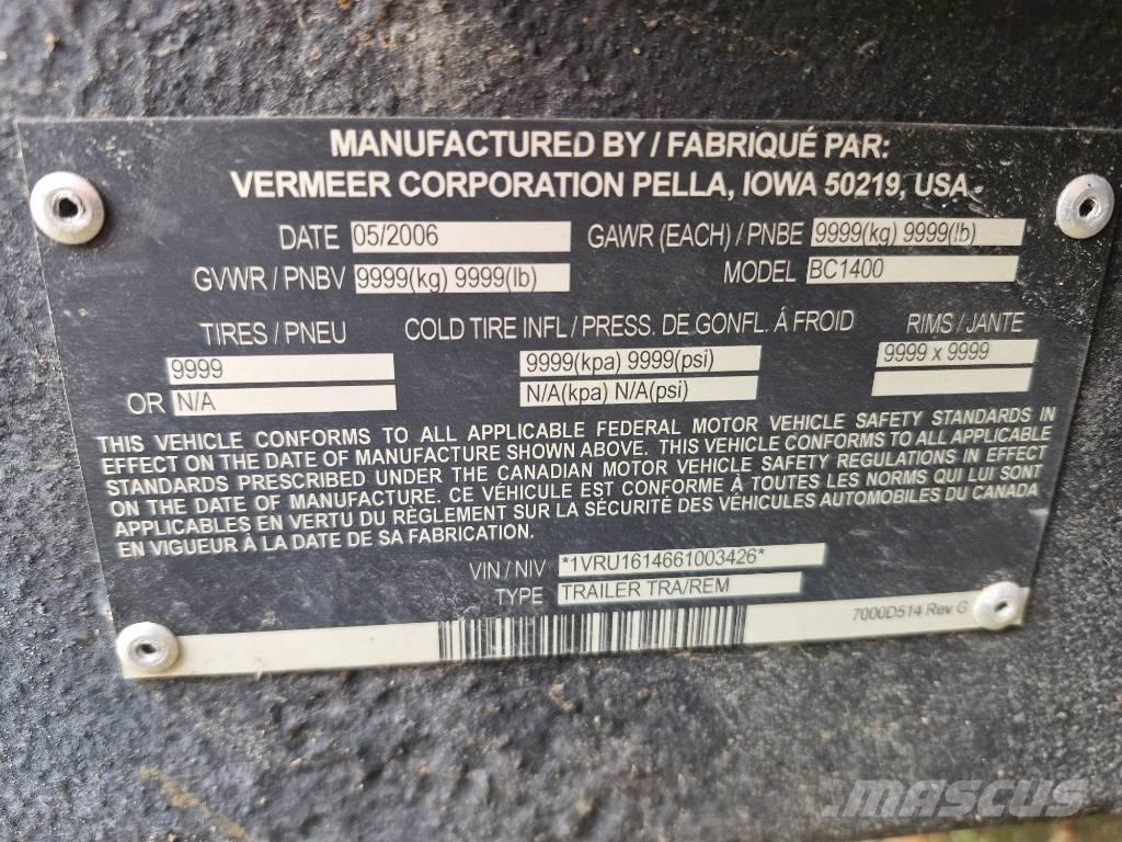 Vermeer BC1400 Broyeur de végétaux