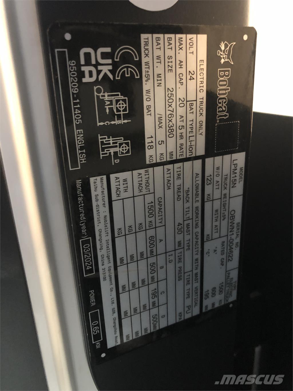 Bobcat LPM15N Gerbeur accompagnant