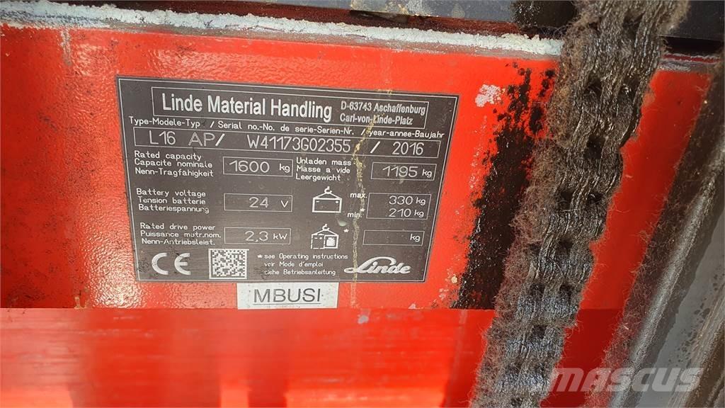 Linde L16AP Gerbeur accompagnant
